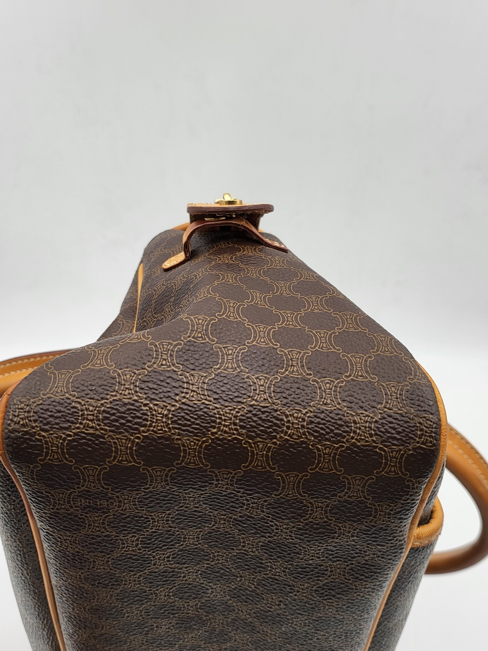 CÉLINE VINTAGE TRIOMPHE MACADAM SHOULDER BAG..AUTHENTIC.. - Picture 7 of 16